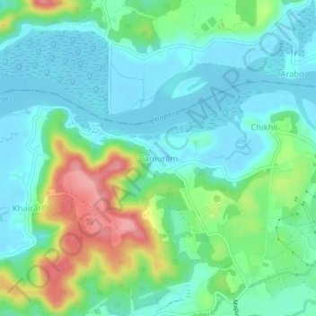 Mappa topografica Camurlim, altitudine, rilievo