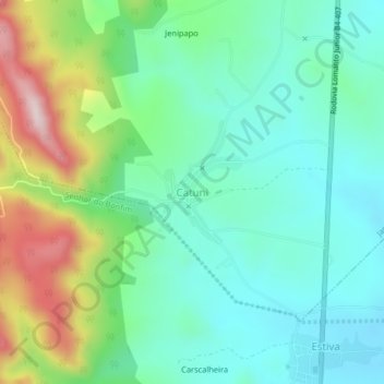 Mappa topografica Catuni, altitudine, rilievo
