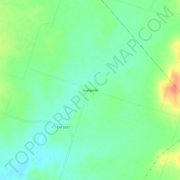 Mappa topografica Stampede, altitudine, rilievo