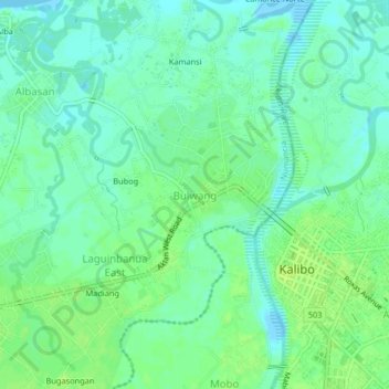 Mappa topografica Bulwang, altitudine, rilievo