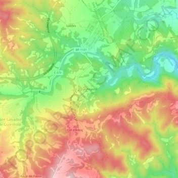 Mappa topografica el Pinyot, altitudine, rilievo