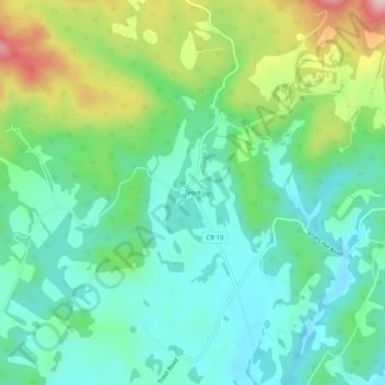 Mappa topografica Trout, altitudine, rilievo