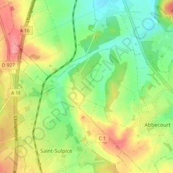 Mappa topografica Les Godins, altitudine, rilievo