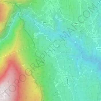 Mappa topografica Terres, altitudine, rilievo