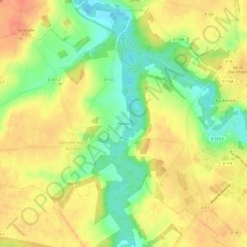 Mappa topografica Poissac, altitudine, rilievo