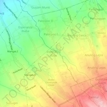 Mappa topografica Esperanza Ilaya, altitudine, rilievo