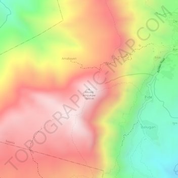 Mappa topografica Mount Ampakaw, altitudine, rilievo