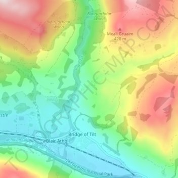 Mappa topografica Middlebridge, altitudine, rilievo