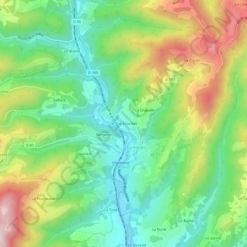 Mappa topografica Le Plat Fournier, altitudine, rilievo