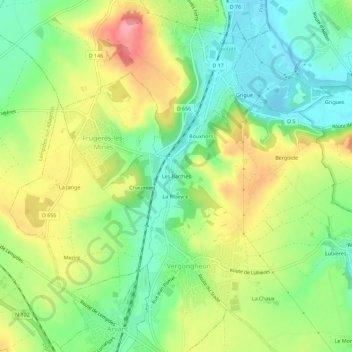 Mappa topografica Les Barthes, altitudine, rilievo