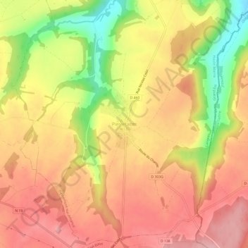 Mappa topografica Pierrefaites, altitudine, rilievo