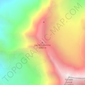 Mappa topografica Cerro Columna, altitudine, rilievo