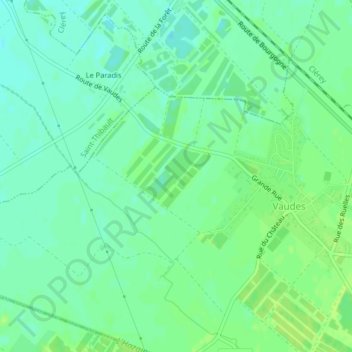 Mappa topografica Champon, altitudine, rilievo