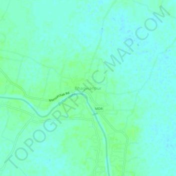 Mappa topografica Bhagwanpur, altitudine, rilievo