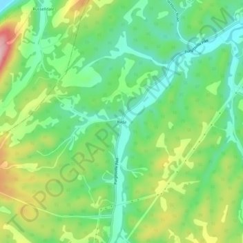 Mappa topografica Rada, altitudine, rilievo