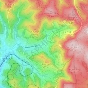 Mappa topografica Helberhausen, altitudine, rilievo