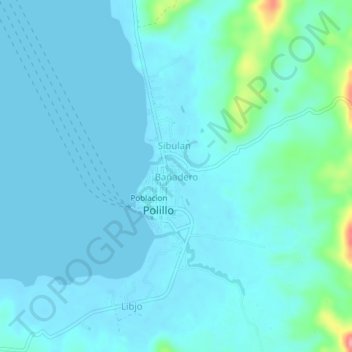Mappa topografica Bañadero, altitudine, rilievo