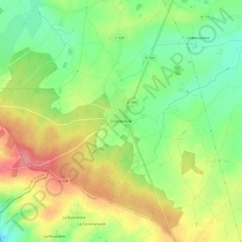 Mappa topografica Chantemerle, altitudine, rilievo