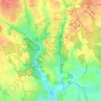 Mappa topografica La Templerie, altitudine, rilievo