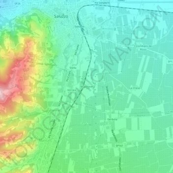 Mappa topografica Maschere, altitudine, rilievo