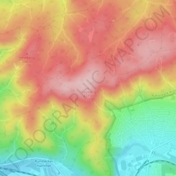 Mappa topografica Damberg, altitudine, rilievo