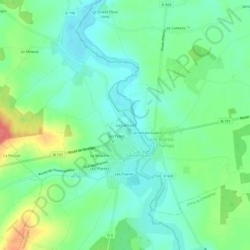 Mappa topografica La Camuse, altitudine, rilievo