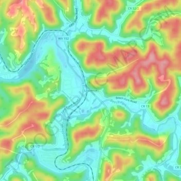 Mappa topografica Lavalette, altitudine, rilievo