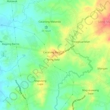 Mappa topografica Siling Bata, altitudine, rilievo