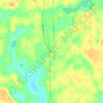 Mappa topografica Bedford, altitudine, rilievo