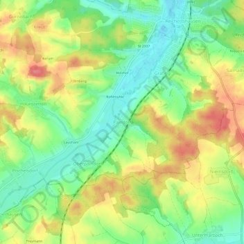 Mappa topografica Paindorf, altitudine, rilievo