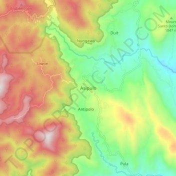Mappa topografica Asipulo, altitudine, rilievo