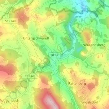 Mappa topografica Wies, altitudine, rilievo