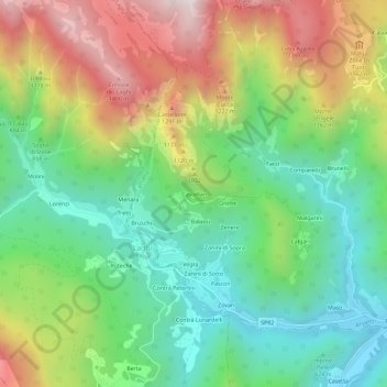 Mappa topografica Castellan, altitudine, rilievo