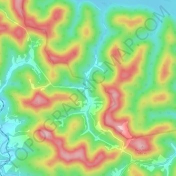 Mappa topografica Dutch, altitudine, rilievo