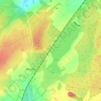 Mappa topografica Cobbinshaw, altitudine, rilievo