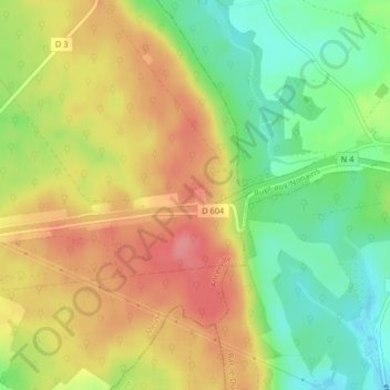 Mappa topografica Les Terres de la Route, altitudine, rilievo