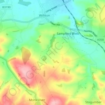 Mappa topografica Capton, altitudine, rilievo