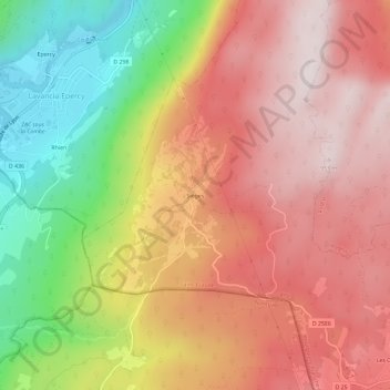 Mappa topografica Sièges, altitudine, rilievo