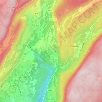 Mappa topografica Cuttura, altitudine, rilievo