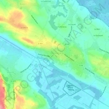 Mappa topografica Ciers, altitudine, rilievo