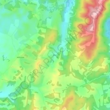 Mappa topografica Dorr, altitudine, rilievo
