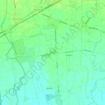 Mappa topografica Crosara, altitudine, rilievo