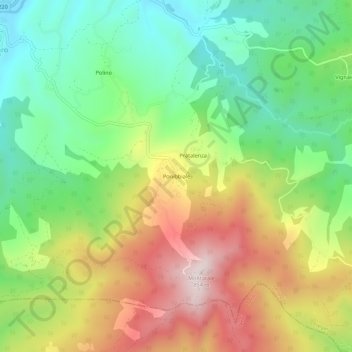 Mappa topografica Ponibbiale, altitudine, rilievo