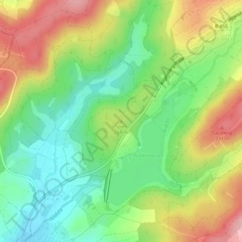 Mappa topografica Spies, altitudine, rilievo