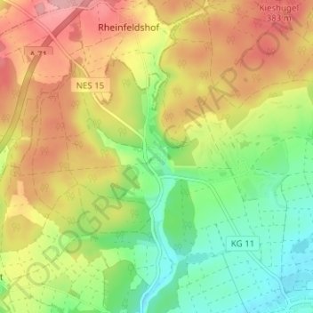 Mappa topografica Maria Bildhausen, altitudine, rilievo