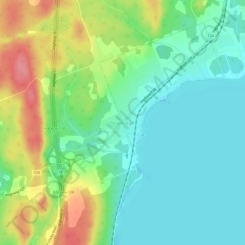 Mappa topografica Sundridge, altitudine, rilievo
