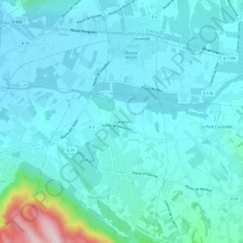 Mappa topografica L'Hopital, altitudine, rilievo
