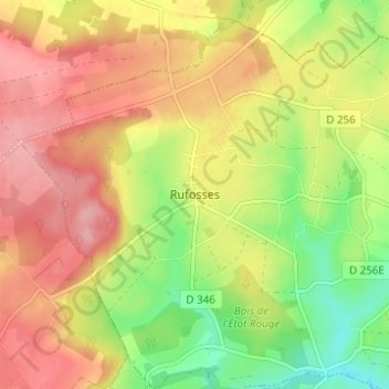 Mappa topografica Rufosses, altitudine, rilievo