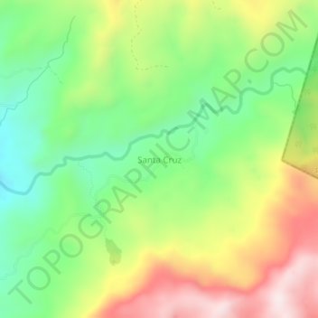 Mappa topografica Santa Cruz, altitudine, rilievo