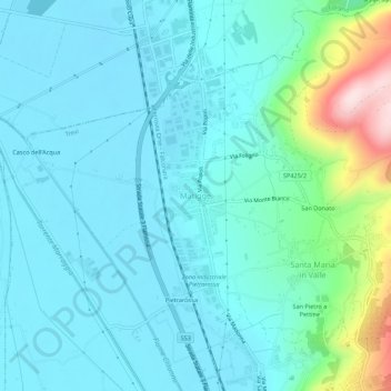 Mappa topografica Matigge, altitudine, rilievo